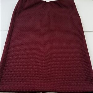 Ann Taylor Loft Burgundy Textured Midi Skirt